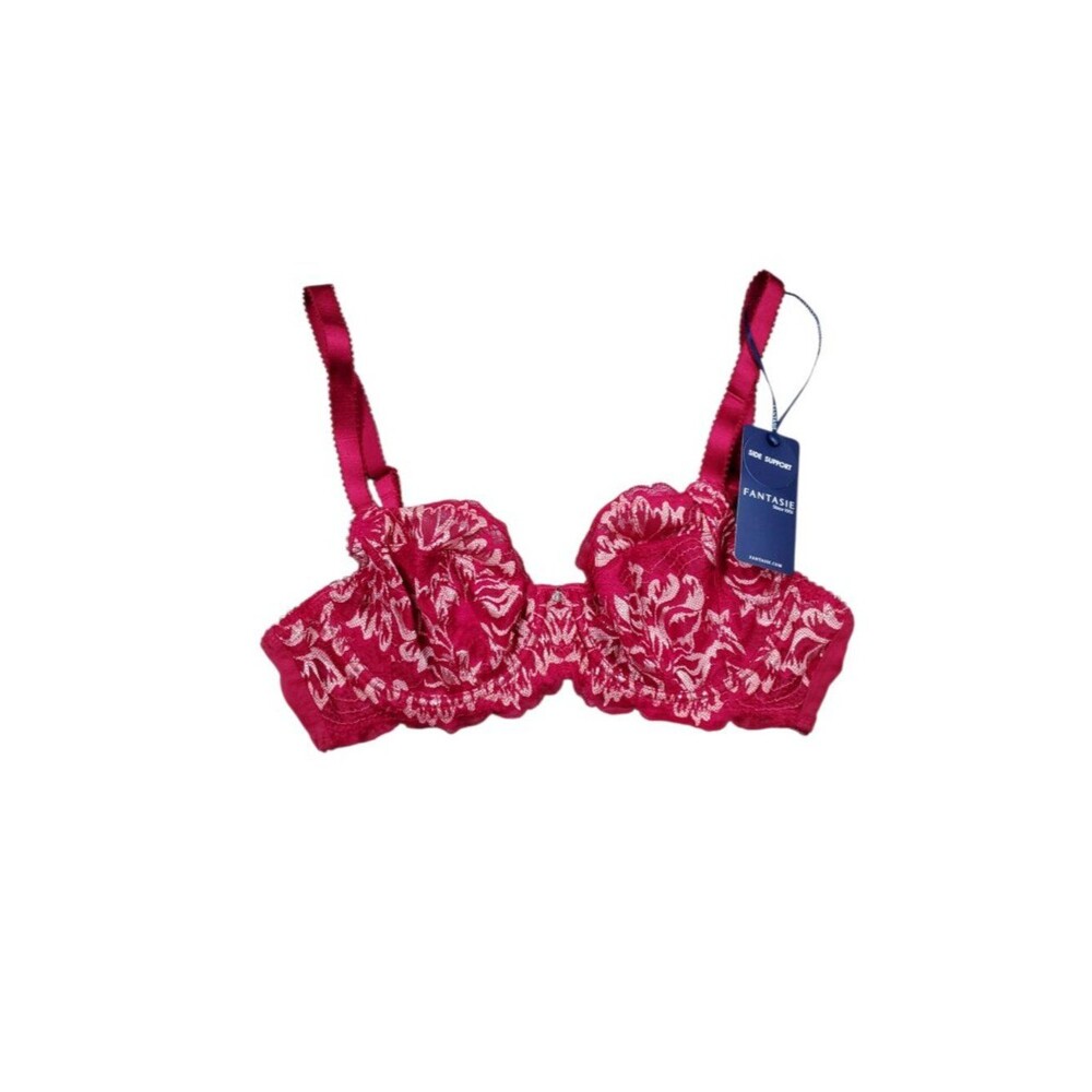 Fantasie Emmaline Underwire Side Support Bra 102701 Cerise Magenta Red Size 30D